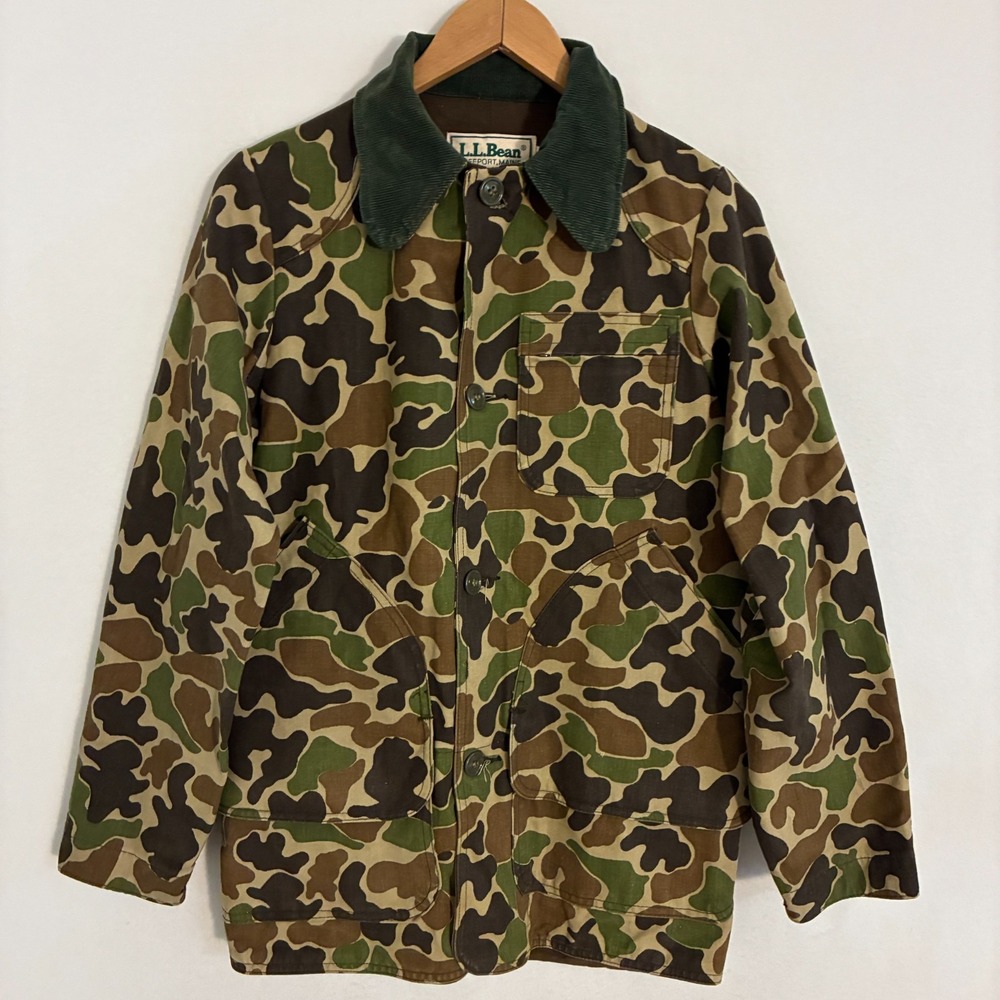 Vintage LL Bean Duck Hunter Jacket Men's Size 32 Camo Slant Pocket Gorpcore